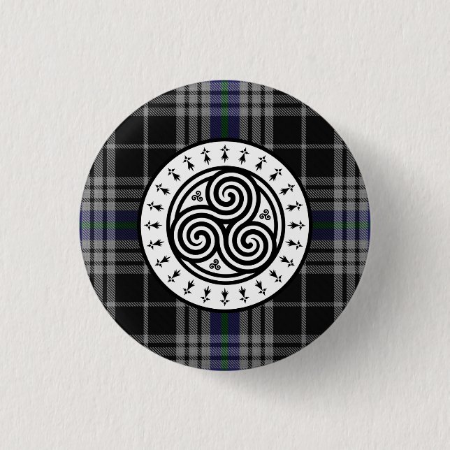 Triskele & Tartan National Breizh Button (Vorderseite)