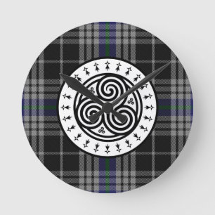 Triskele & Tartan National Breizh Runde Wanduhr