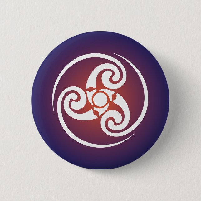 Triskele, Triple Spiral, Triskelion Symbol Celtic Button (Vorderseite)