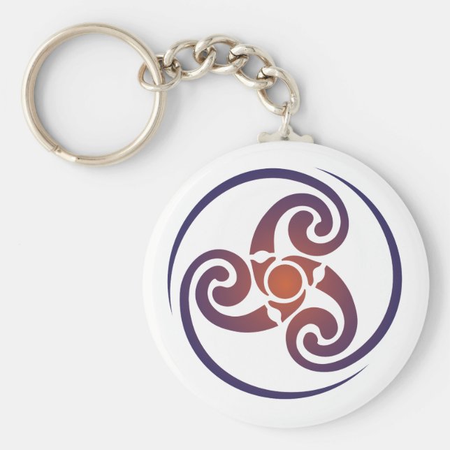 Triskele, Triple Spiral, Triskelion Symbol Celtic Schlüsselanhänger (Vorne)