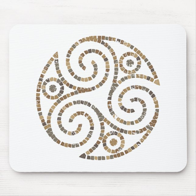 Triskelion Celtic - Dreier-Spiralsymbol - Mosaik Mousepad (Vorne)
