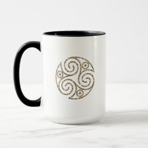 Triskelion Celtic - Dreier-Spiralsymbol - Mosaik Tasse