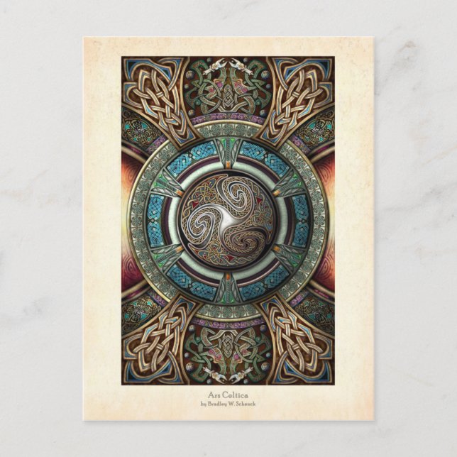 Triskelion Mandala Postcard Postkarte (Vorderseite)