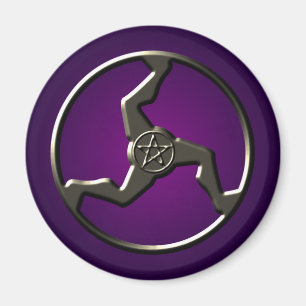 Triskelion Pentagramm alte Symbole Lila Magnet