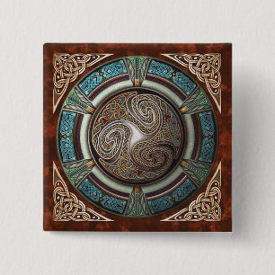 Triskelion quadratischer Knopf Button