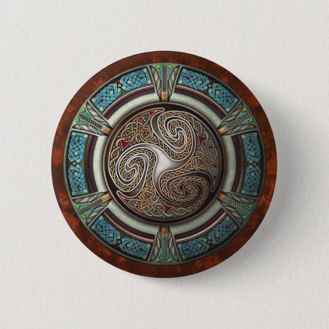 Triskelion runder Knopf Button (Vorderseite)
