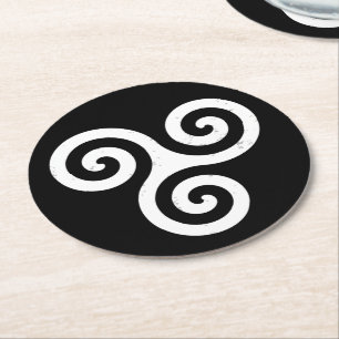 TRISKELION TRIPLE CELTIC SPIRAL RUNDER PAPPUNTERSETZER