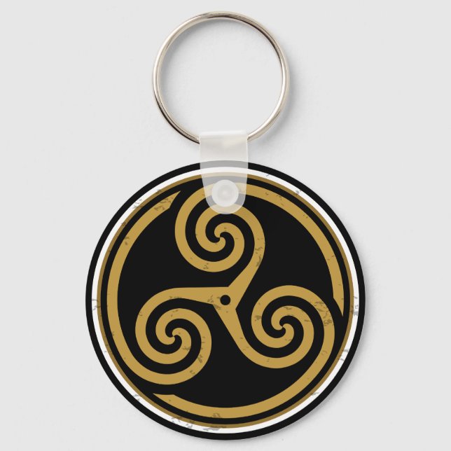 TRISKELION TRIPLE CELTIC SPIRAL SCHLÜSSELANHÄNGER (Vorderseite)