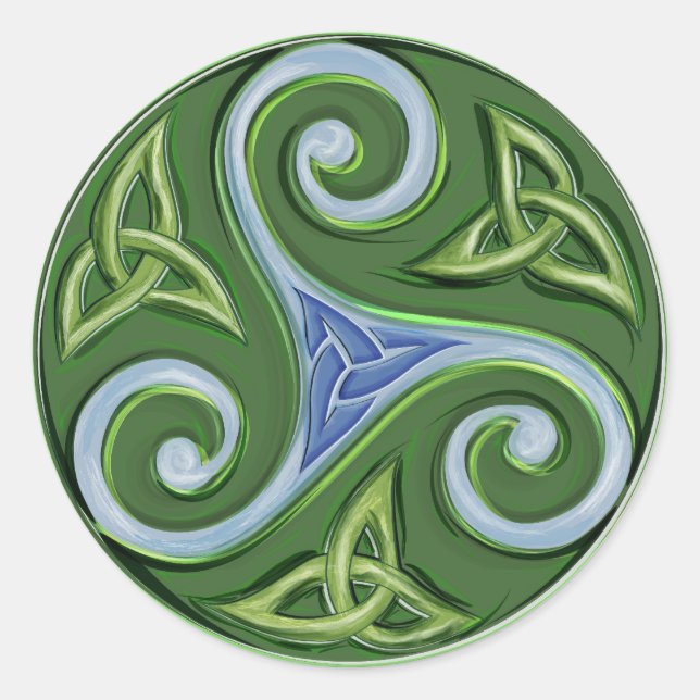 Triskelle Runder Aufkleber (Vorderseite)