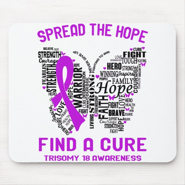 Trisomy 18 Aufklärungsmonatsgeschenke Mousepad (Vorne)