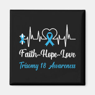 Trisomy 18 Awareness Heartbeat Christlich Cross Fa Magnet