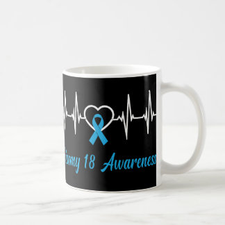 Trisomy 18 Awareness Light Blue Ribbon Liebe Heart Kaffeetasse