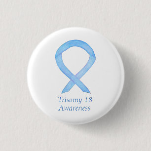 Trisomy 18 Awareness Ribbon Custom Art Button