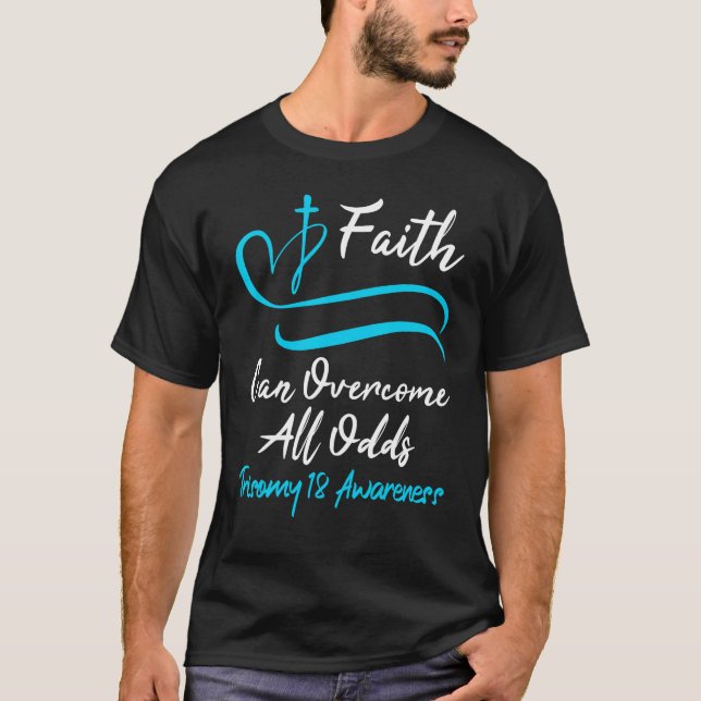 Trisomy 18 Christliche Cross-Support-Light T-Shirt (Vorderseite)