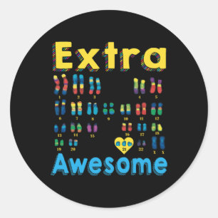 Trisomy 21 Xx Extra Chromosome Girl World Down Syn Runder Aufkleber