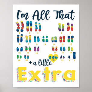 Trisomy 21 Xy Extra Chromosom Boy World Down Synd Poster