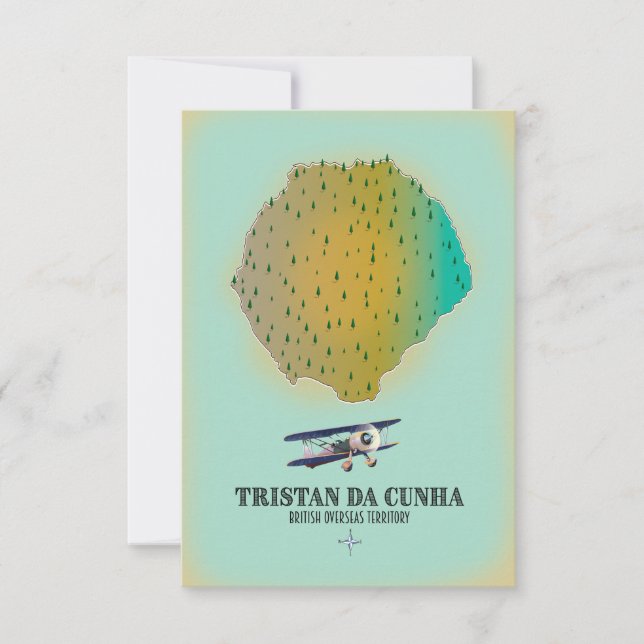 Tristan da Cunha British Overseas Territory Map (Vorderseite)
