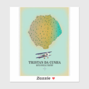 Tristan da Cunha British Overseas Territory Map Aufkleber