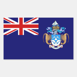 Tristan de Cunha Flag. Großbritannien, britisches Rechteckiger Aufkleber