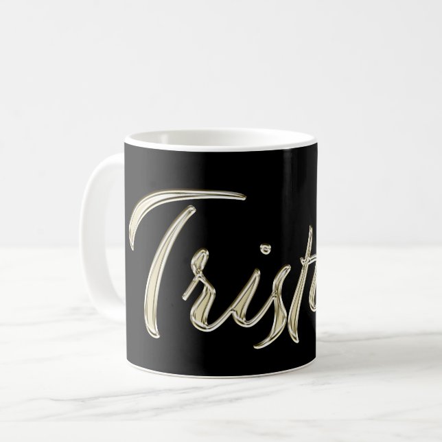 Tristan Name whitegold Tasse Teetasse Kaffeetasse (Vorderseite Links)