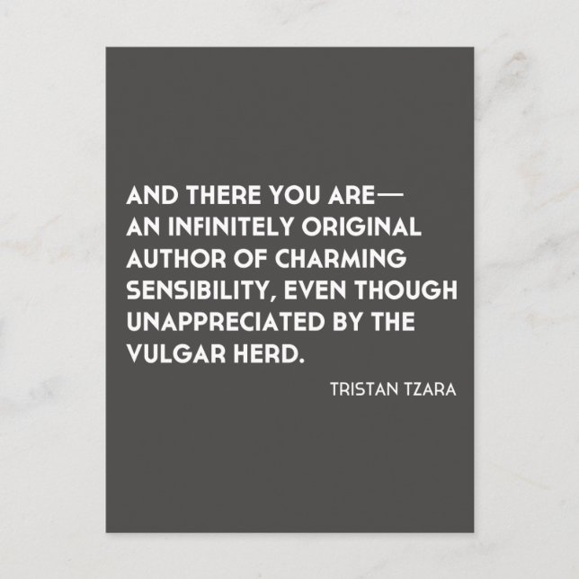 Tristan Tzara "Infinuous Original Postcard" Postkarte (Vorderseite)