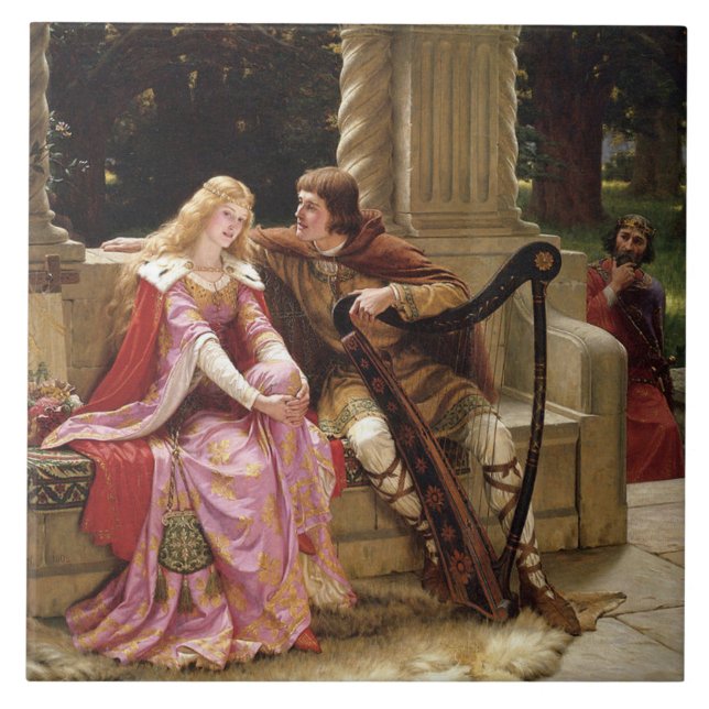 Tristan und Isolde (mittelalterliche Romantik) Vin Fliese (Vorderseite)