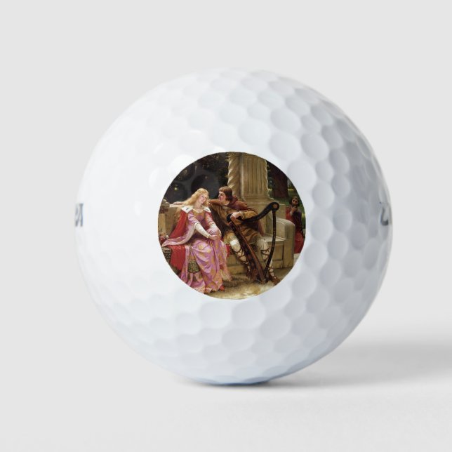 Tristan und Isolde (mittelalterliche Romantik) Vin Golfball (Vorderseite)