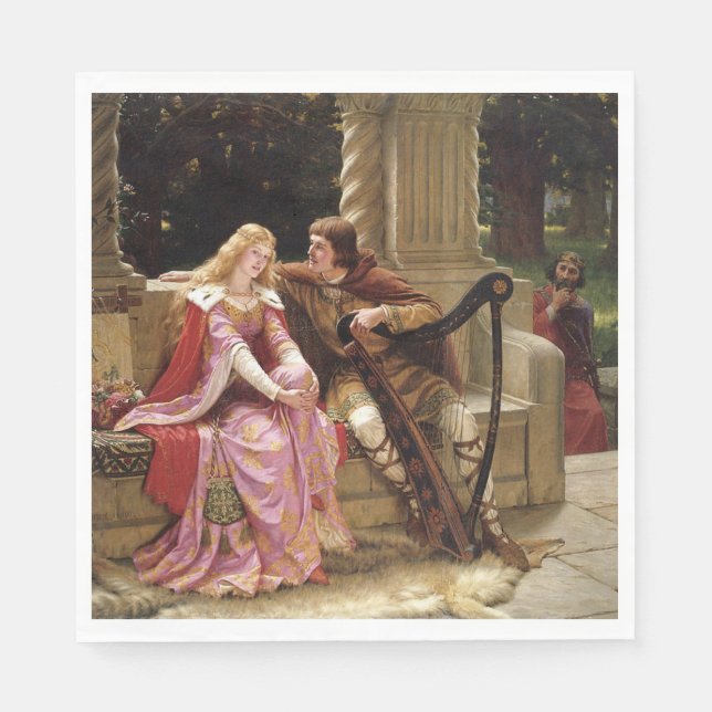 Tristan und Isolde (mittelalterliche Romantik) Vin Serviette (Vorderseite)