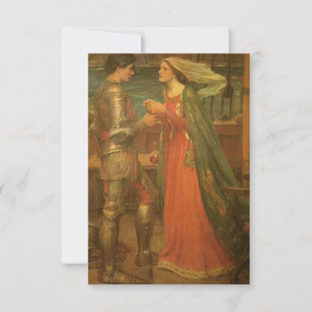 Tristan und Isolde von JW Waterhouse Wedding RSVP Karte (Vorderseite)