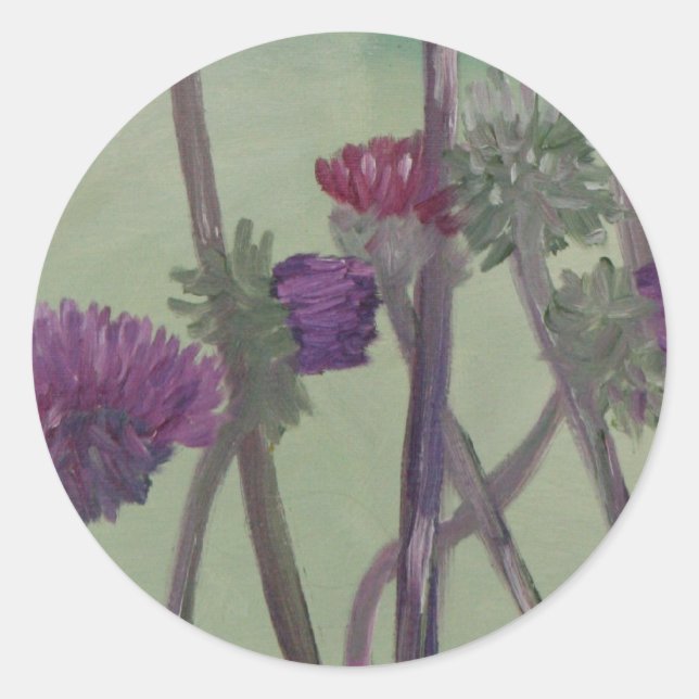 "Tristan's Thistles" Runder Aufkleber (Vorderseite)