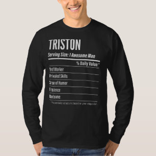 Triston serviert Kalorien mit dem Etikett für die  T-Shirt