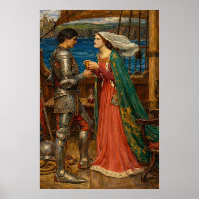 Tristran and Isolde by John William Waterhouse Poster (Vorne)