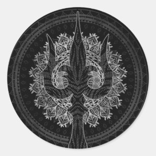 Trisula - Trident von Shiva Runder Aufkleber