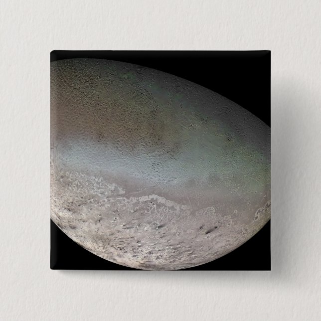 Triton, der größte Mond des Planeten Neptun Button (Vorderseite)