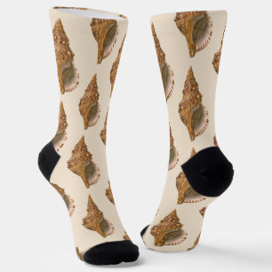 Triton-Meeresschnecke, Vintage Meereswelt Tier Socken