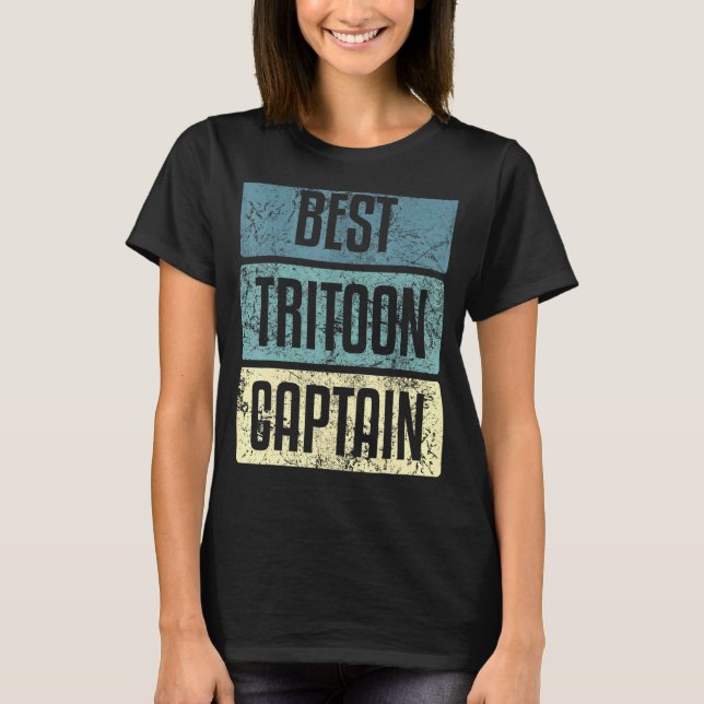 Tritoon-Beste-Kapitän-Boot-Sprüche T-Shirt (Vorderseite)