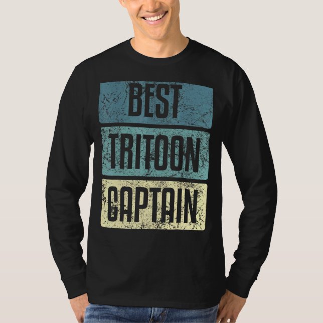 Tritoon-Beste-Kapitän-Boot-Sprüche T-Shirt (Vorderseite)