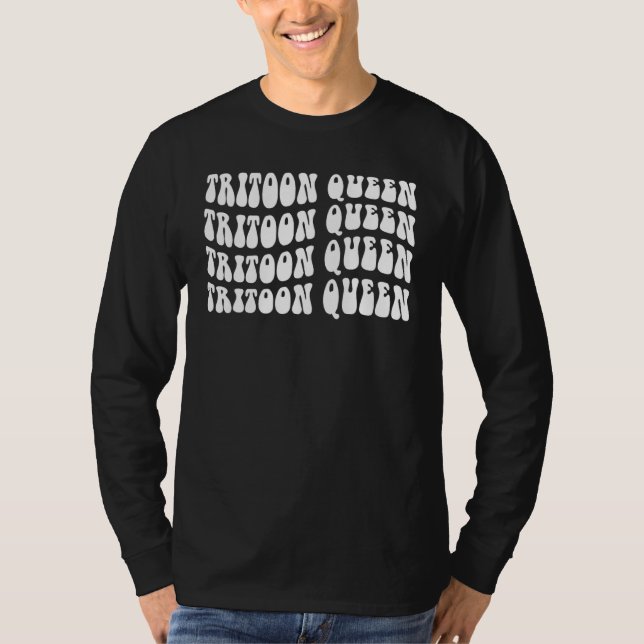 Tritoon Queen Pontoon Boot Captain T-Shirt (Vorderseite)