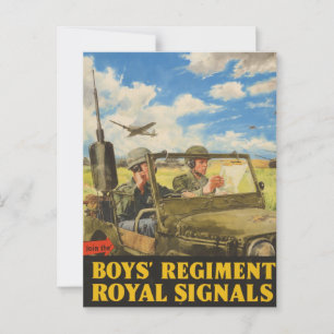 Tritt dem Boys' Regiment Royal Signals Vintage bei Postkarte