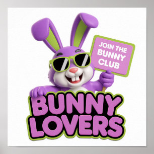 Tritt dem Bunny Lovers Club bei: Spaß Poster