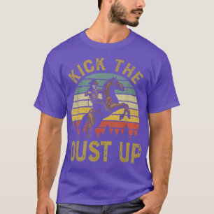 Tritt den Staub auf Western Rodeo Cowboy Country-M T-Shirt