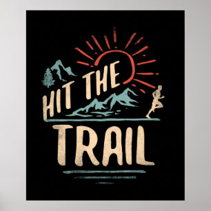 Tritt den Trail Runner - Retro-Stil Vintage-Laufen Poster