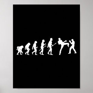 Tritt Mma Kickboxen Boxer Boxen menschliche Evolut Poster