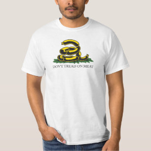 Tritt nicht auf Fleisch lustige Gadsden-Flag-Parod T-Shirt