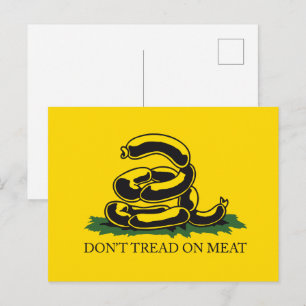 Tritt nicht auf Fleisch lustige Gadsden-Flagge Par Postkarte