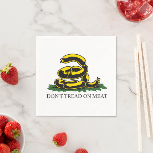 Tritt nicht auf Fleisch lustige Gadsden-Flagge Par Serviette