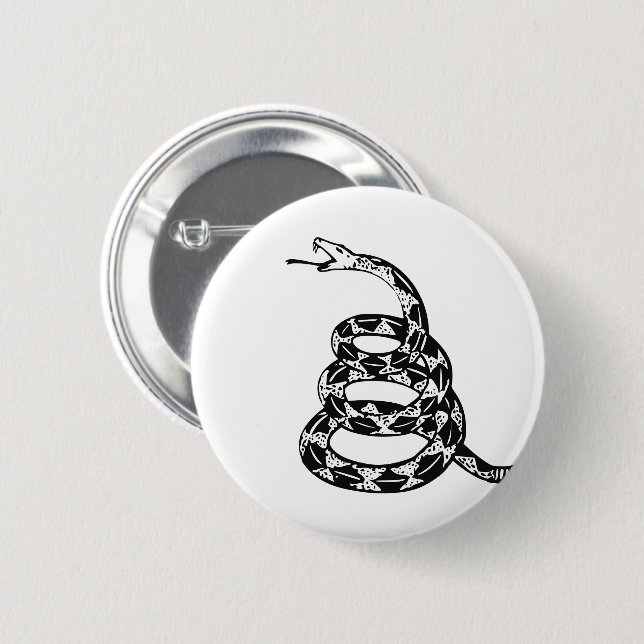 Tritt nicht auf mich Gadsden Flagge Libertarian Sn Button (Vorne & Hinten)