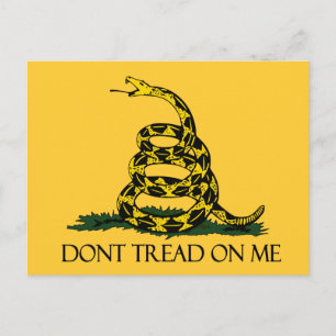 Tritt nicht auf mich, Gadsden-Flagge Patriotische Postkarte