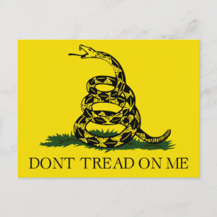 Tritt nicht auf mich, Gadsden Flagge Teeparty Postkarte