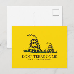 Tritt nicht auf mich oder meinen Sohn Gadsden-Flag Postkarte